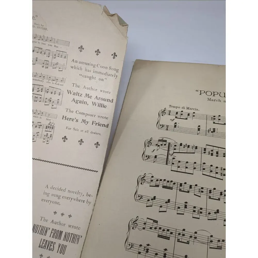1906 Popularity Sheet Music by Geo M‎ Cohan Yankee Doodle Cohan